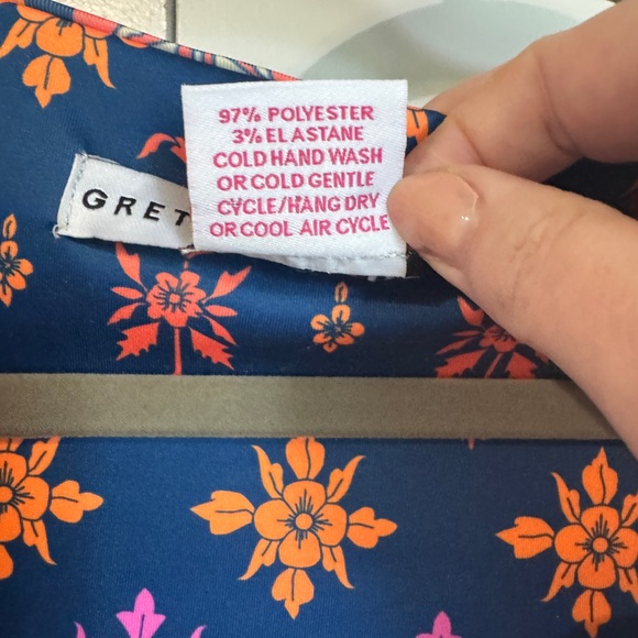 Gretchen Scott Blue Pink Haveli Ruffle RuffNeck Dress - Women’s Large - Picture 3 of 5